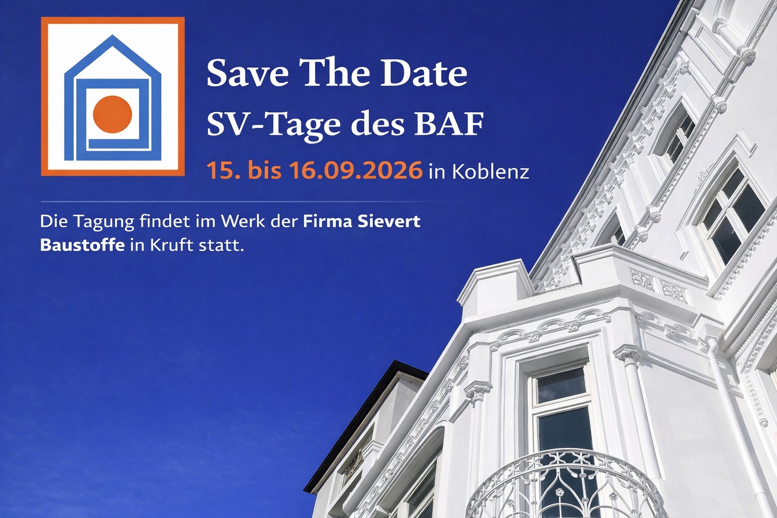 Save the Date Sachverständigen-Tage BAF
